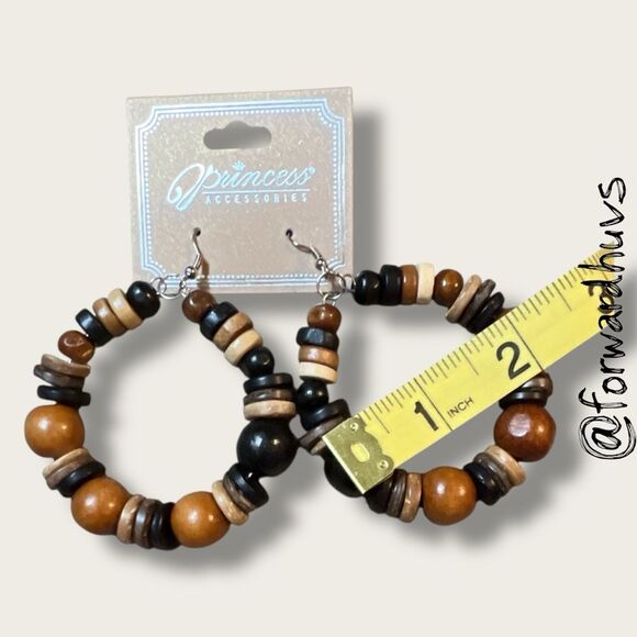 Bundle Sale 3 for $15 | Princess Accessories Brown Hoop Earrings - Picture 6 of 8